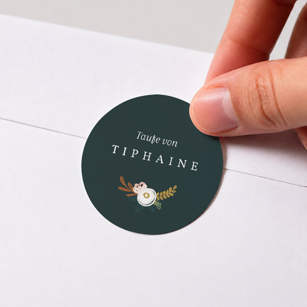 Sticker Taufe Rund Liberty Folk foto
