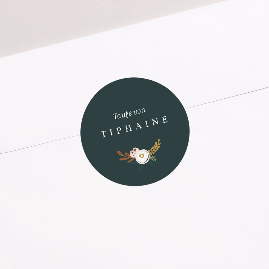 Sticker Taufe Rund Liberty Folk foto