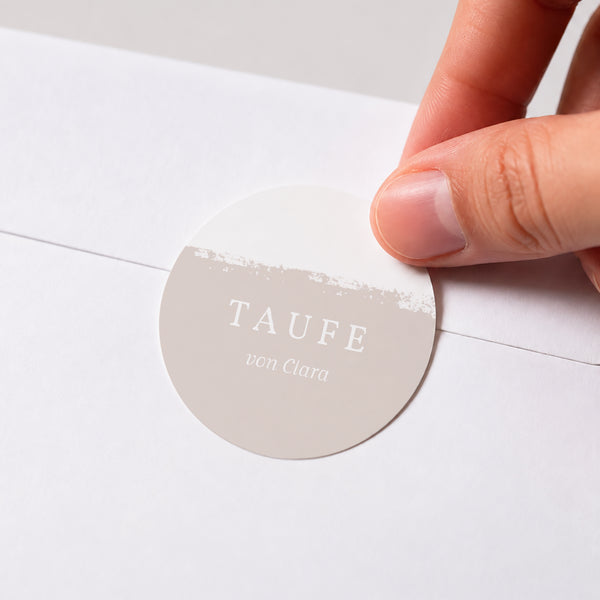Sticker Taufe Rund Bicolor Brush foto