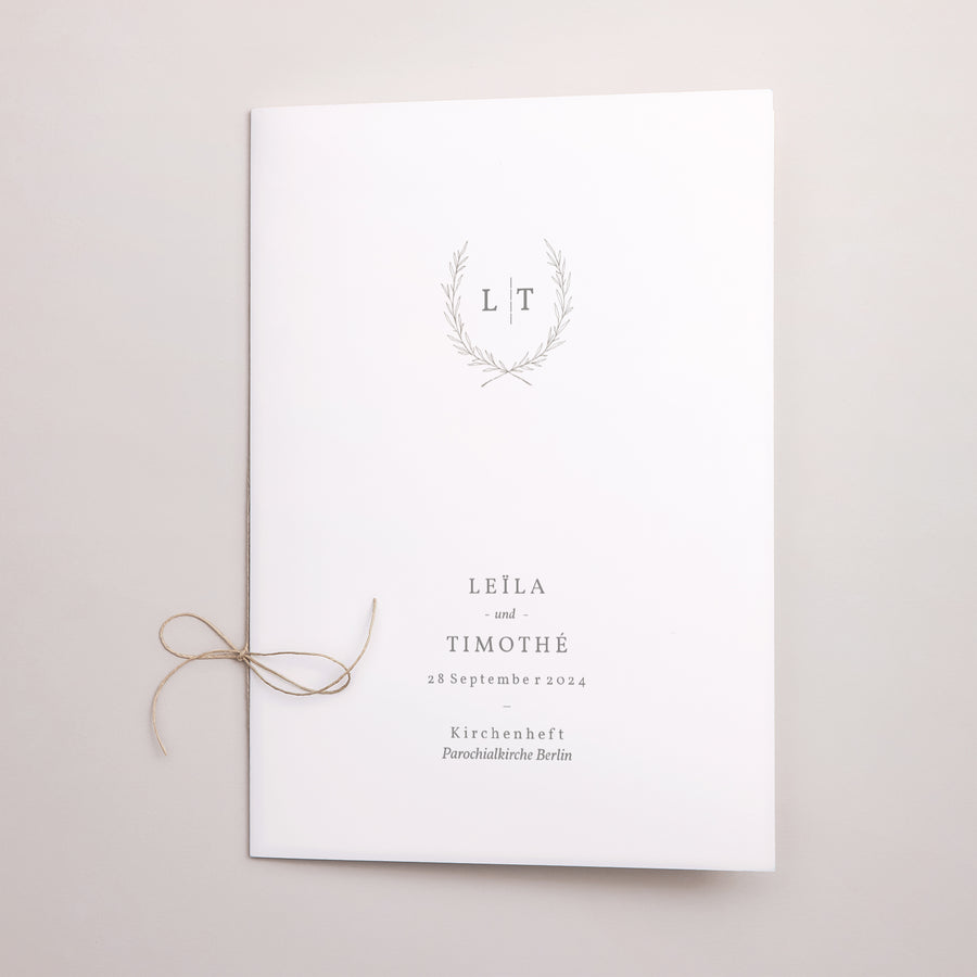 Kirchenheft Hochzeit Doppelflügel Kinfolk floral foto