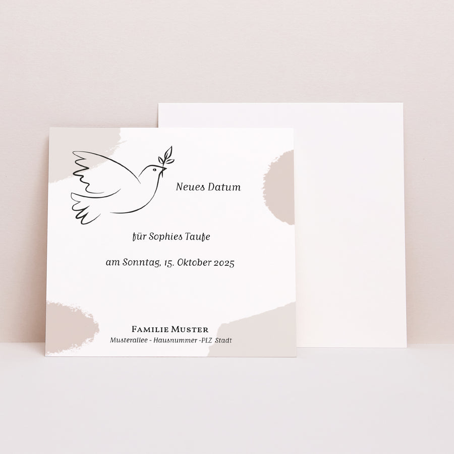 Taufeinladung Quadrat Taube Süß foto