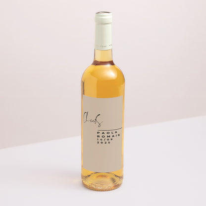 Flaschenetikett Hochzeit Porträt Handschriftliche Typo foto N° 1