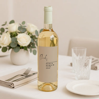 Flaschenetikett Hochzeit Porträt Handschriftliche Typo foto N° 2