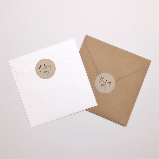 Sticker Hochzeit Rund Handschriftliche Typo foto