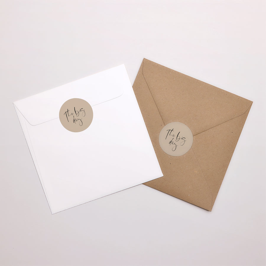 Sticker Hochzeit Rund Handschriftliche Typo foto