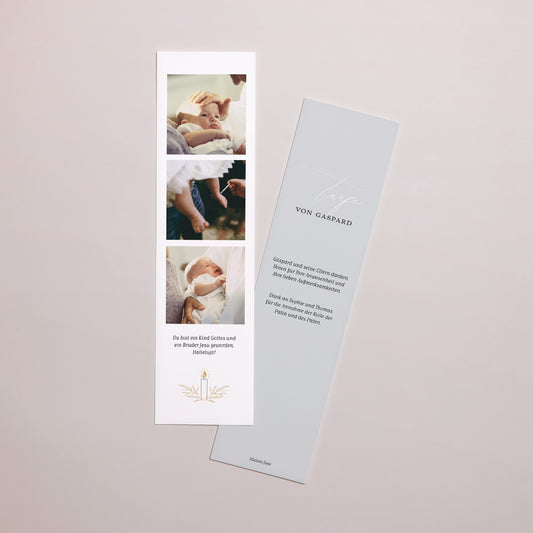 Dankeskarte Taufe Lesezeichen Leuchtend foto