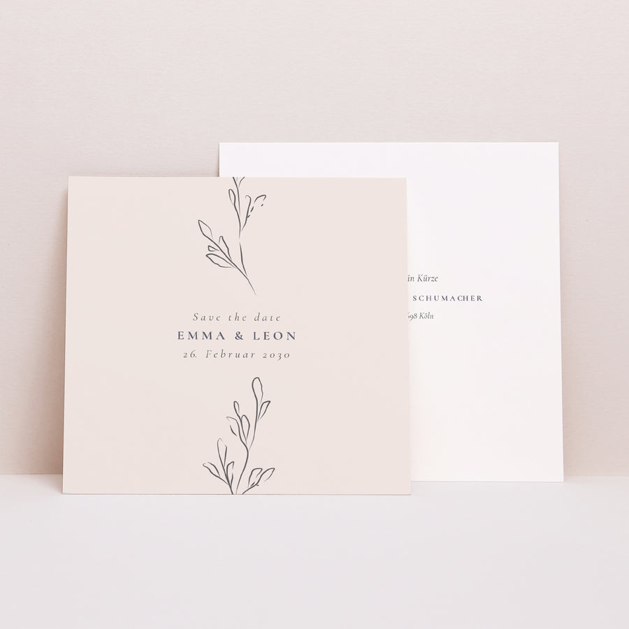 Save the date Karte Hochzeit Quadrat Inspiration Kinfolk foto