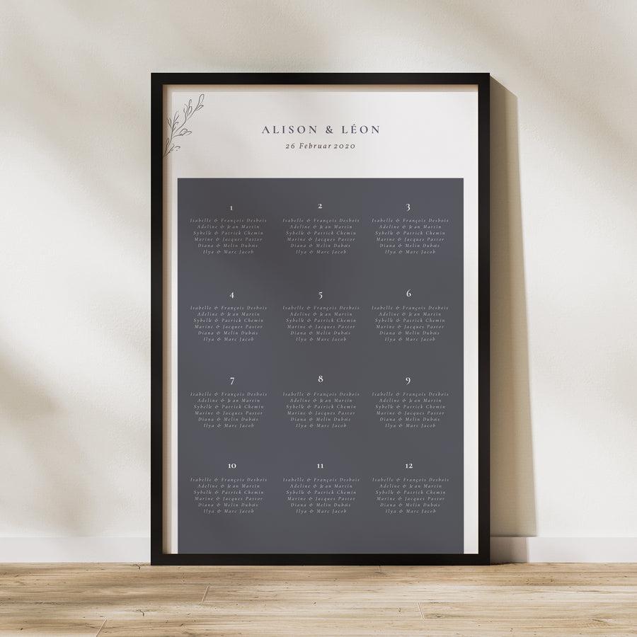 Sitzplan Hochzeit Porträt 60 x 90 cm Inspiration Kinfolk foto