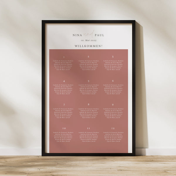 Sitzplan Hochzeit Porträt 60 x 90 cm Bohemian Spirit foto