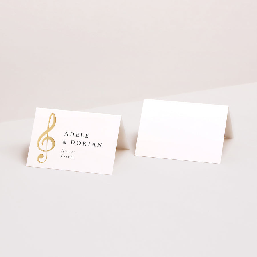 Tischkarten Hochzeit Quer Musik foto