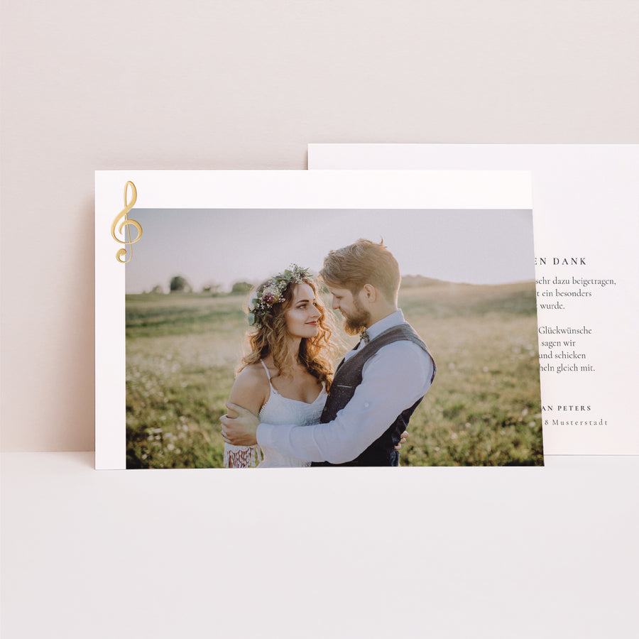 Dankeskarte Hochzeit Landschaft Musik foto