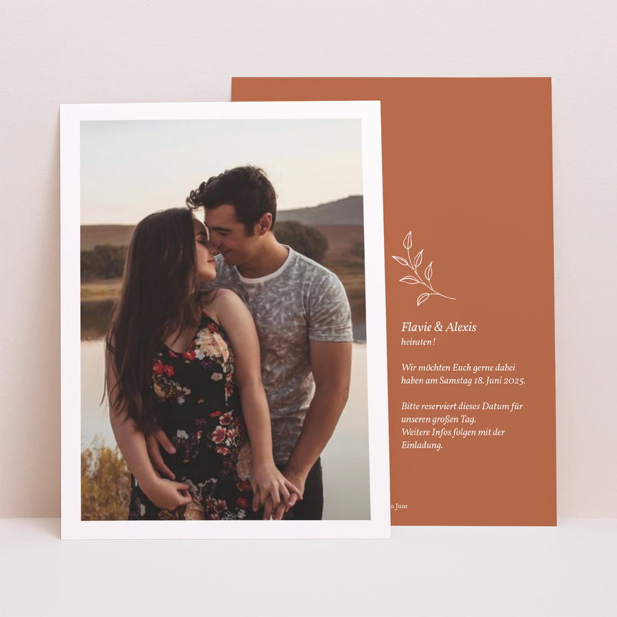 Save the date Karte Hochzeit Porträt Liberty Love foto