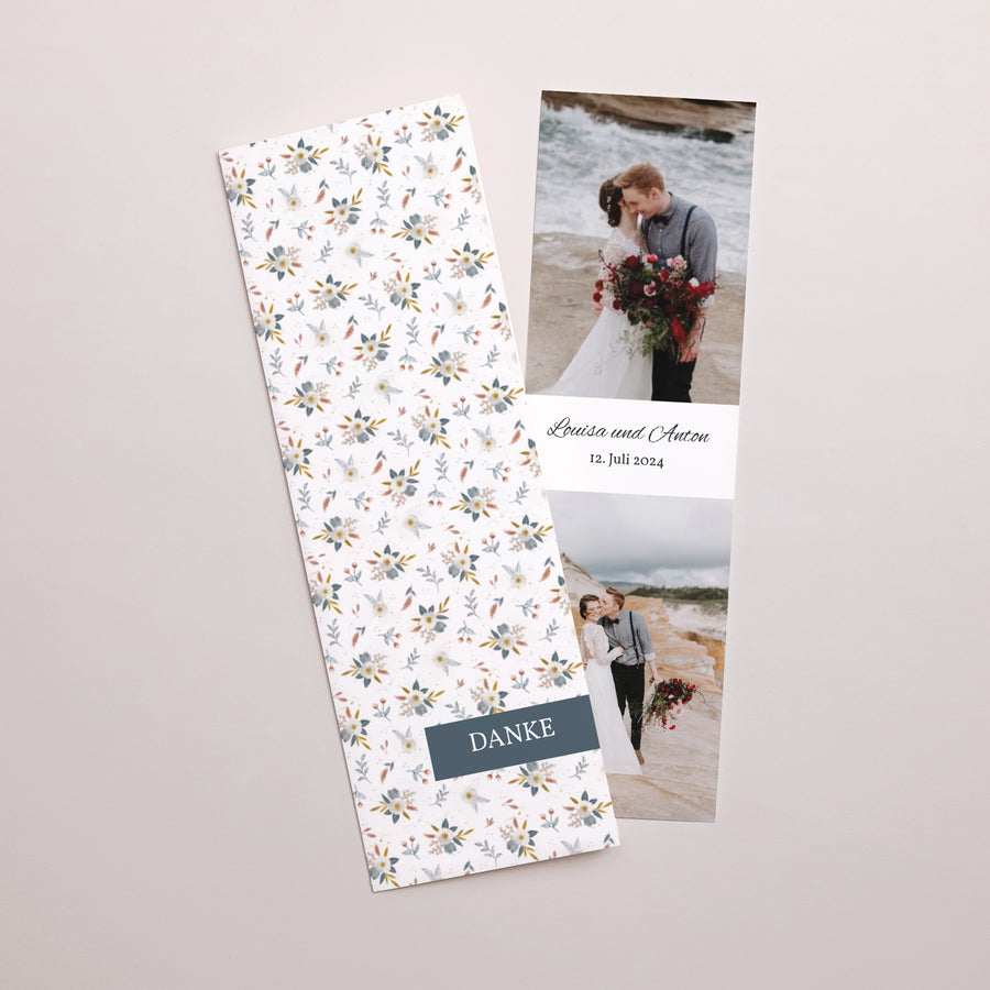 Dankeskarte Hochzeit Fotoautomaten Lesezeichen Milleflori foto