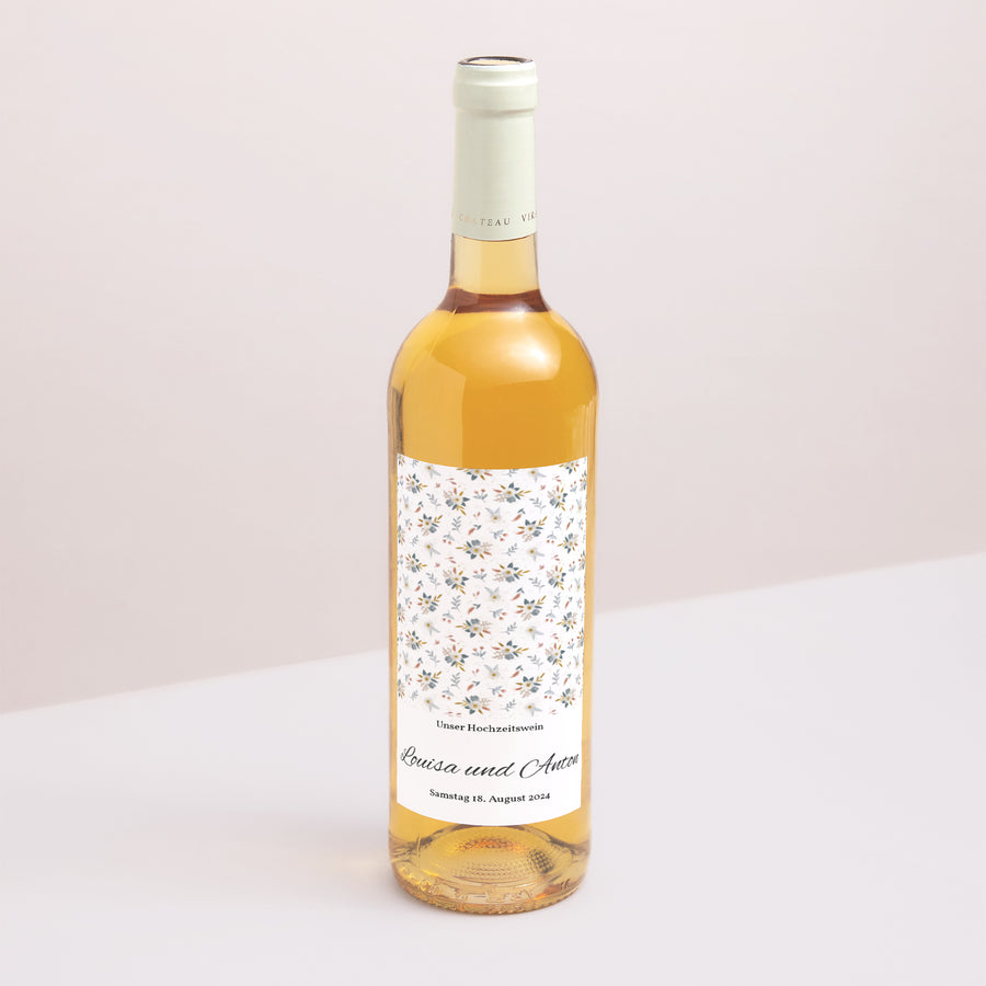 Flaschenetikett Hochzeit Porträt Milleflori foto