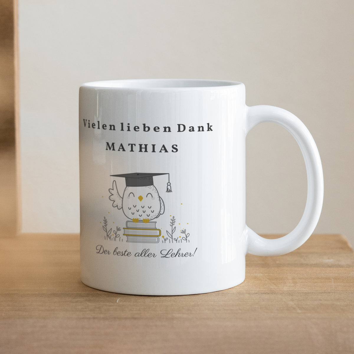 Tasse Objekte Weiß Instit Eule foto N° 1