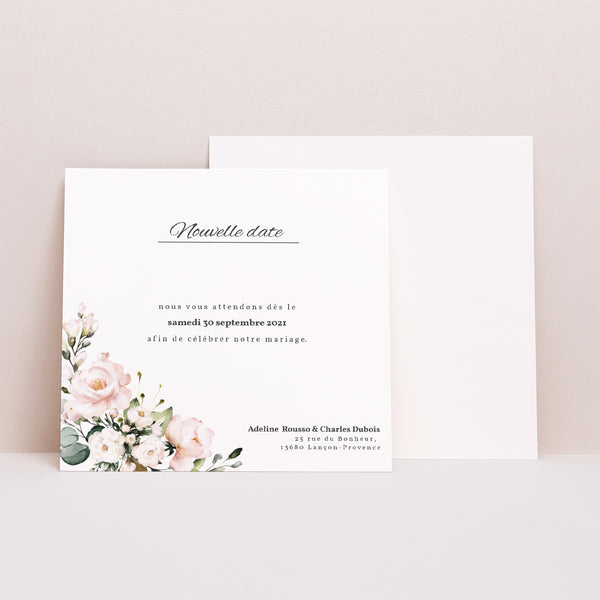Beilegekarte Hochzeit Quadrat Romantische Kraft foto