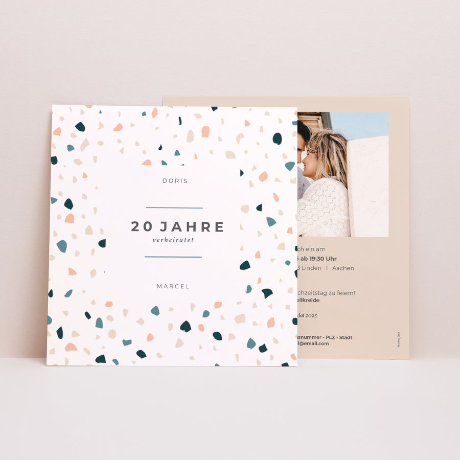 Hochzeitseinladung Quadrat Terrazzo (20 Jahre) foto