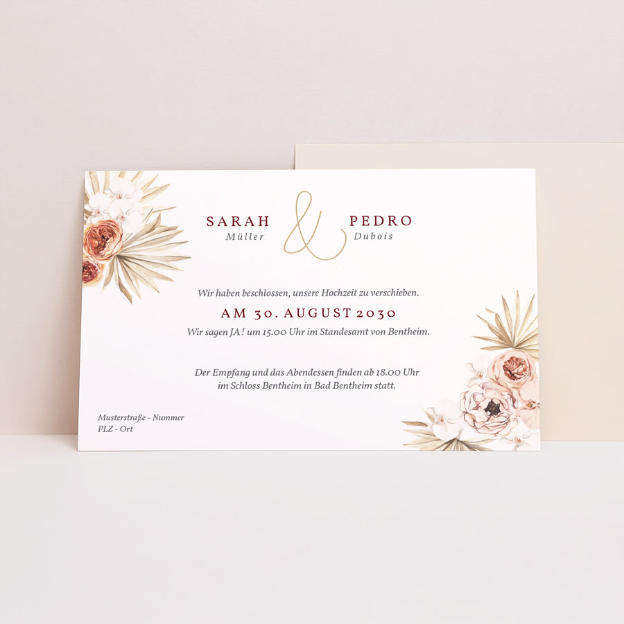 Beilegekarte Hochzeit Landschaft Böhmisches Quadrat foto