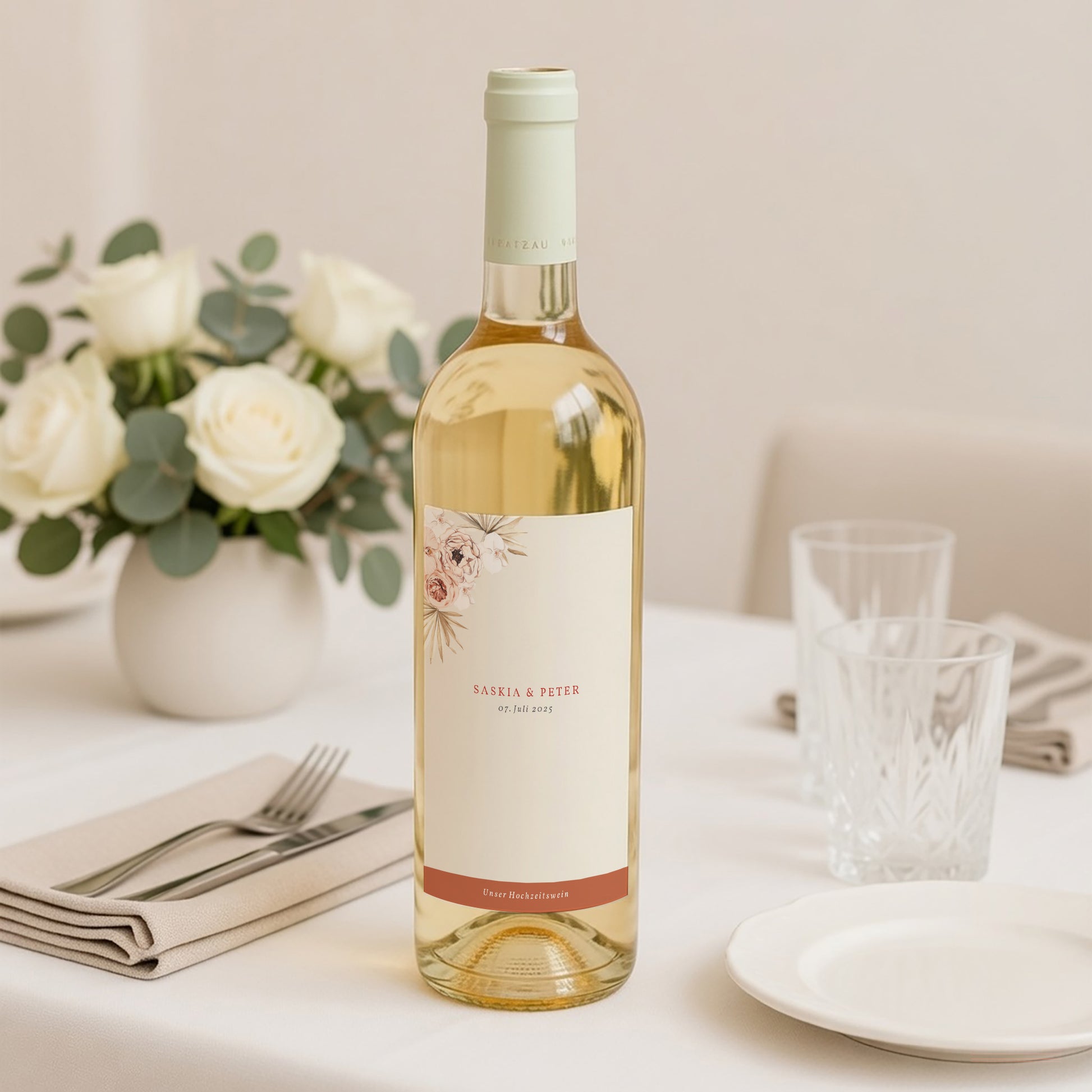 Flaschenetikett Hochzeit Porträt Böhmisches Quadrat foto N° 2