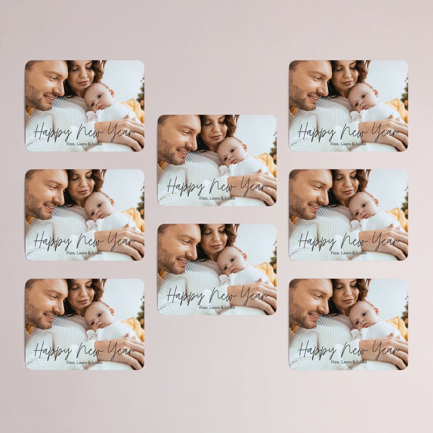 Weihnachtskarte Weihnachten Set von 8, magnetisch, Landschaft, rechteckige abgerundete Ecken Frohes neues Jahr II foto N° 3