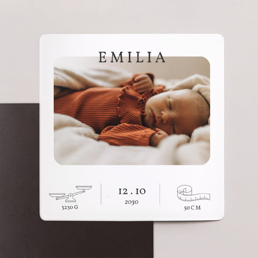 Geburtskarte Satz von 9, magnetisch. Multi Foto Quadrat foto