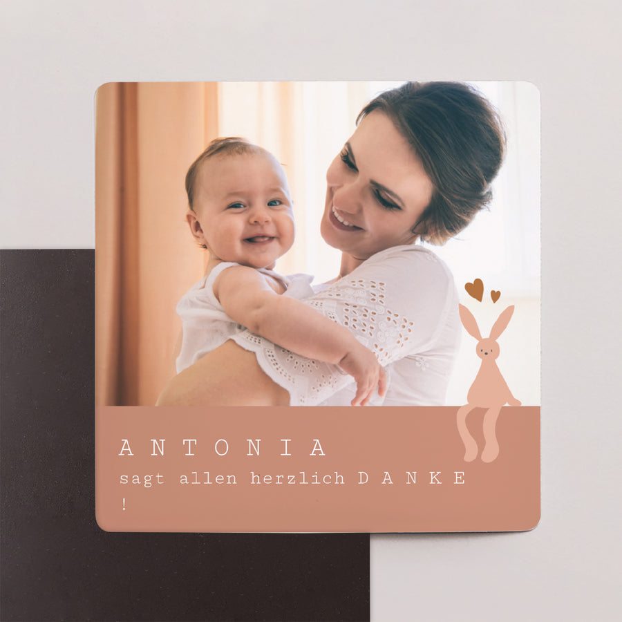 Geburtskarte Satz von 9, magnetisch. Rosa Kleid, Fotos, Lesezeichen foto