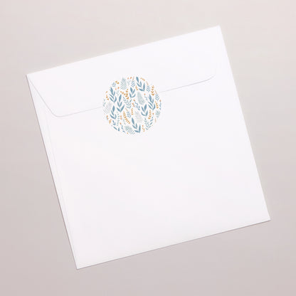 Sticker Kommunion Rund Taube und blaue Blumen foto N° 3