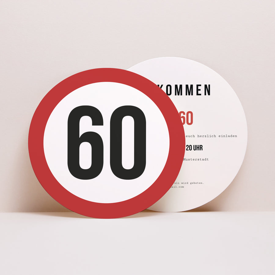 Beilegekarte Geburtstag Erwachsener Rund Zone 60 foto