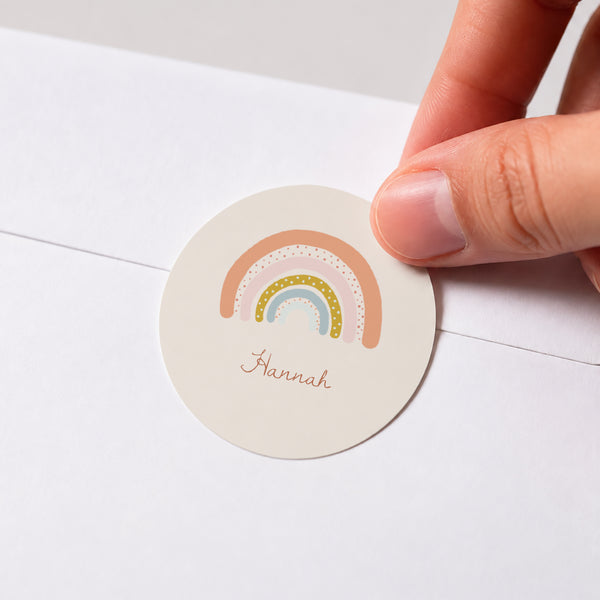 Sticker Geburt Rund Regenbogen Orangenbaum foto
