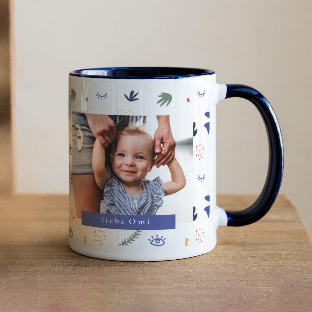 Tasse Weihnachten Blau Auf die Art des Fauvismus foto N° 1