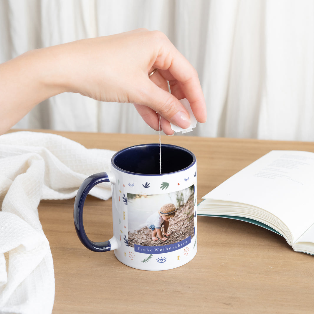 Tasse Weihnachten Blau Auf die Art des Fauvismus foto N° 3