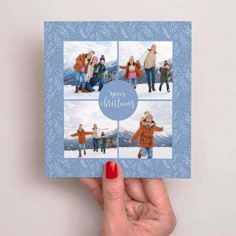 Weihnachtskarte Weihnachten Quadrat Eisiges Wintermuster