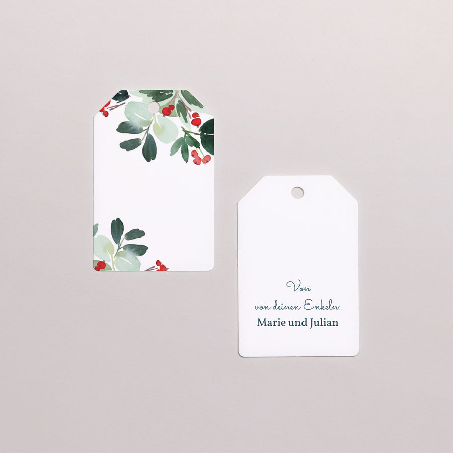 Vorgelochtes Etikett Weihnachten Fähnchen Weihnachtskrone III foto