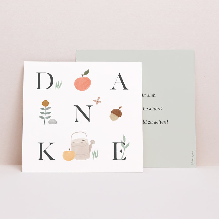 Dankeskarte Geburt Quadrat Happy apple foto