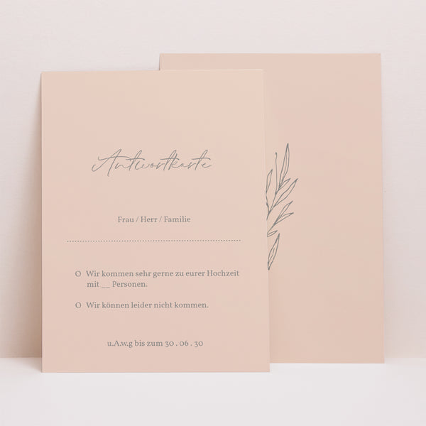 Antwortkarte Hochzeit Porträt Deine Pastellfarbe foto