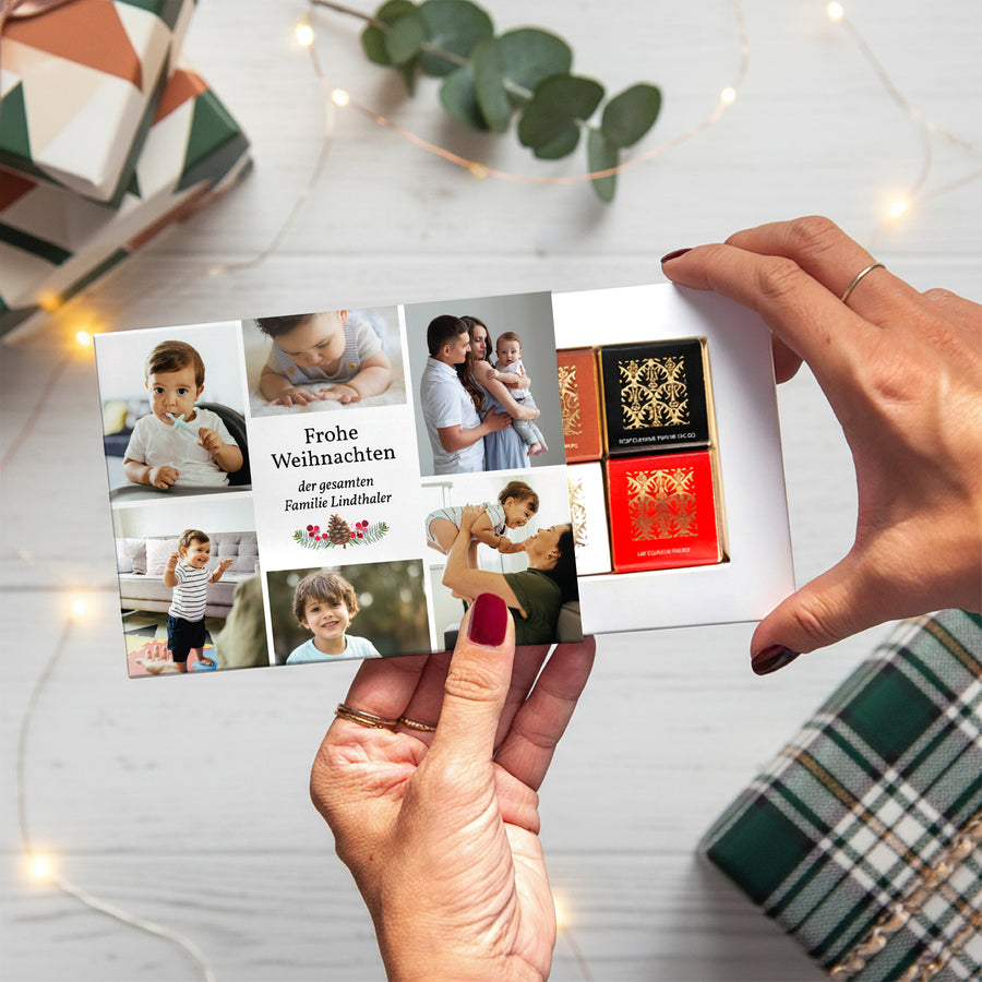 Personalisierte Schokoladenbox Objekte 6 Schokoladen Liebeskasten foto