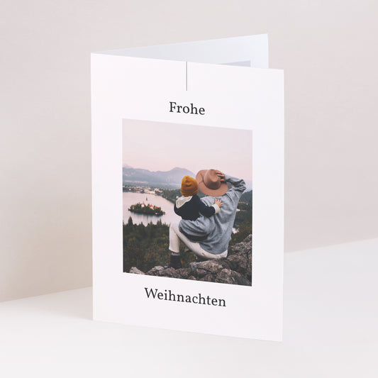 Weihnachtskarte Weihnachten Doppelflügelporträt Neuer Anfang foto