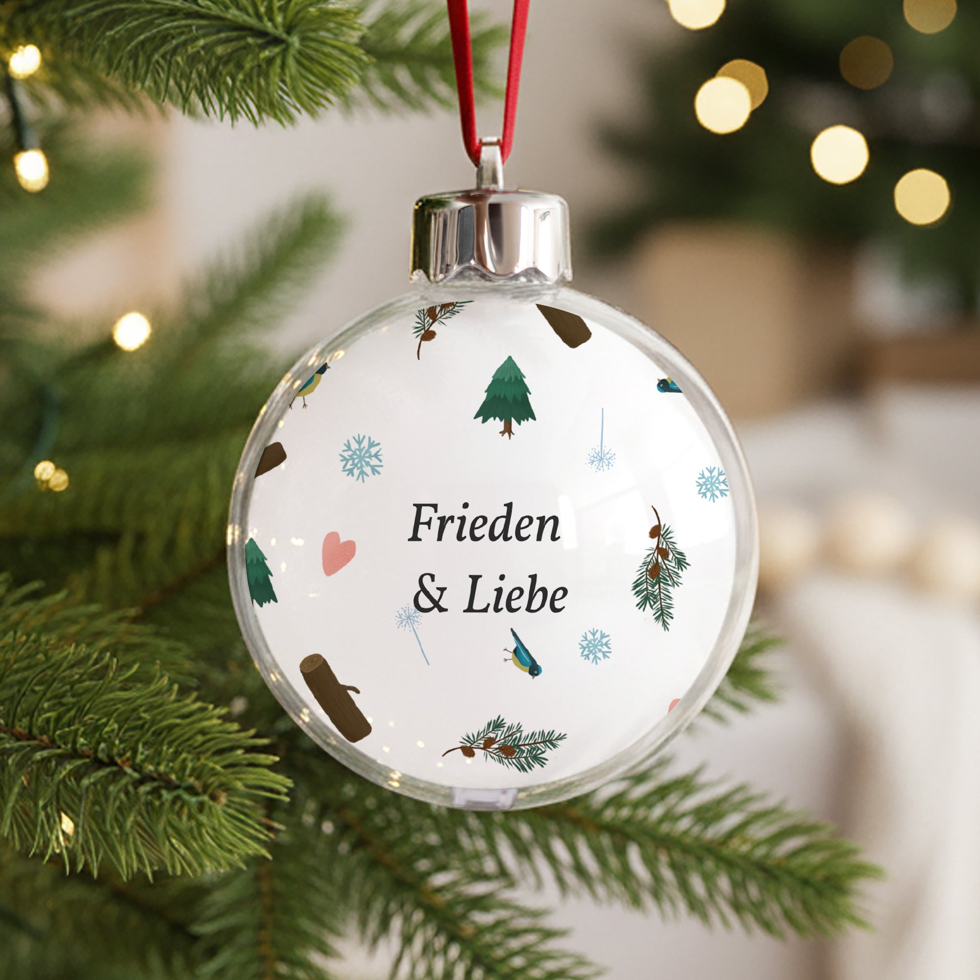 Weihnachtskugel Weihnachten Runde Weihnachtskugel Tannenzweig foto N° 1