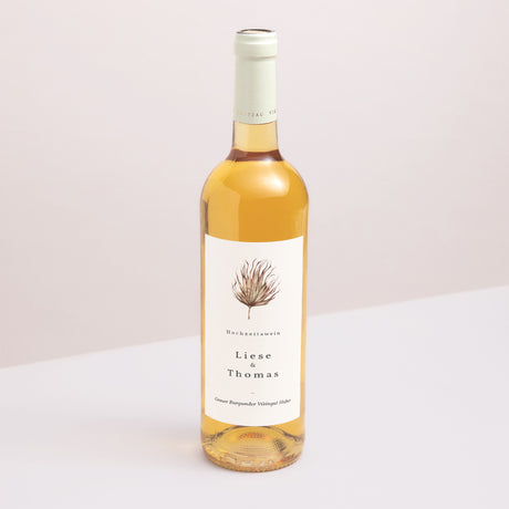 Flaschenetikett Hochzeit Porträt Tropischer Bohème-Rahmen