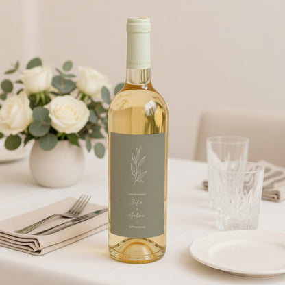 Flaschenetikett Hochzeit Porträt Olivier Textur Papier foto N° 2