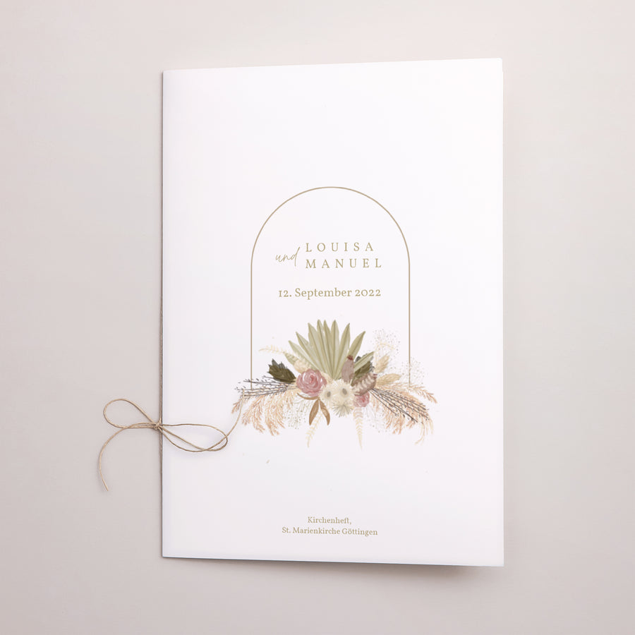 Kirchenheft Hochzeit Doppelflügel Boho-Arche foto