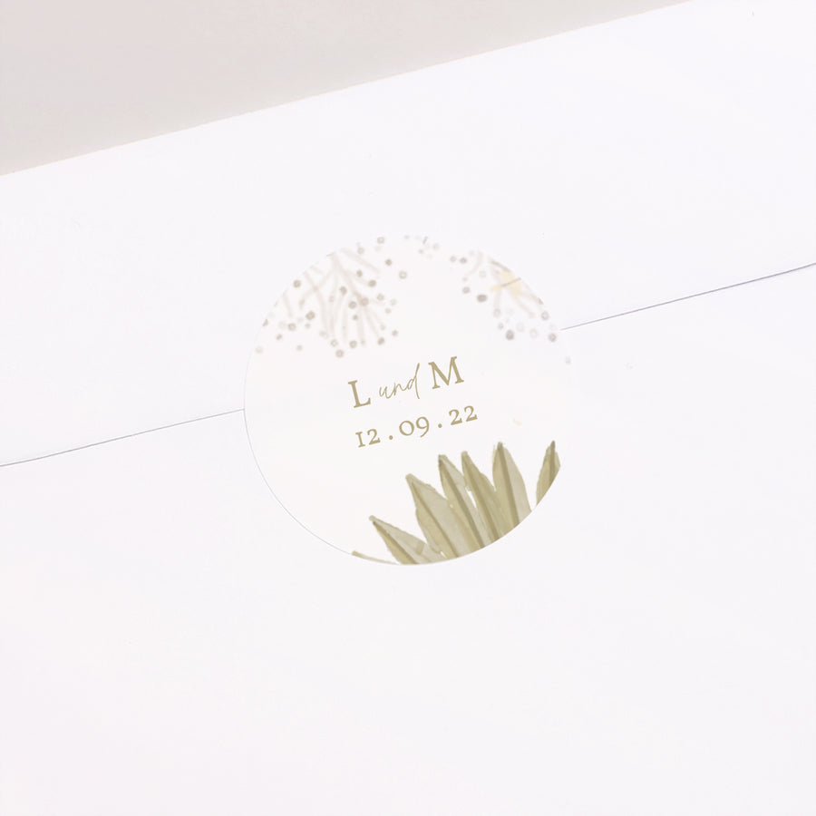 Sticker Hochzeit Rund Boho-Arche foto