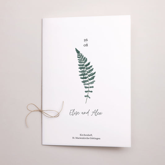 Kirchenheft Hochzeit Doppelflügel Wasserfarn foto
