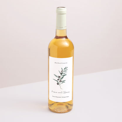 Flaschenetikett Hochzeit Porträt Olivier Aquarell foto N° 1