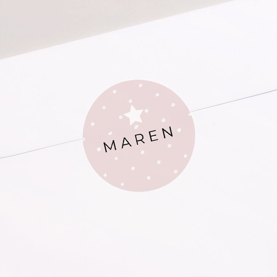 Sticker Geburt Rund Pfefferminz Mädchen foto
