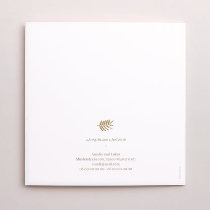 Hochzeitseinladung Doppelflügiges Quadrat Goldene Krone foto N° 3