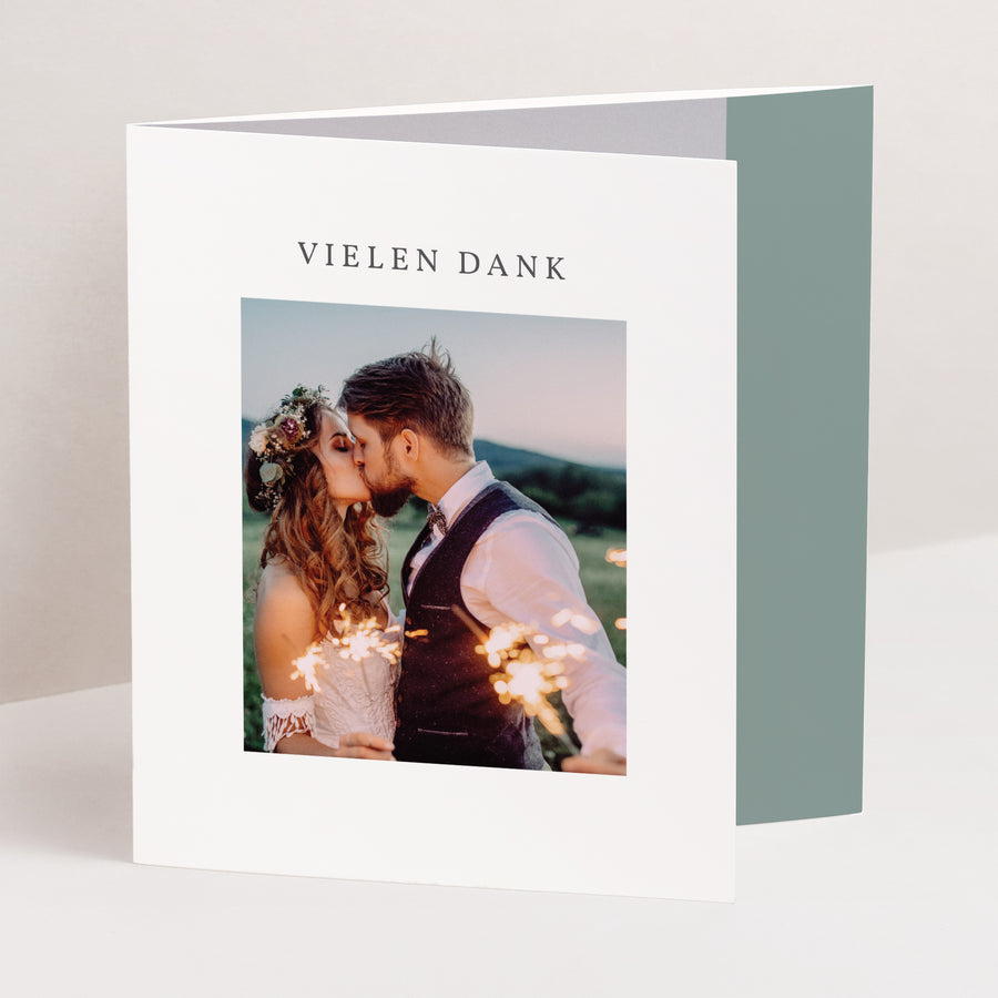 Dankeskarte Hochzeit Asymmetrisches Triptychon Floral pastell foto