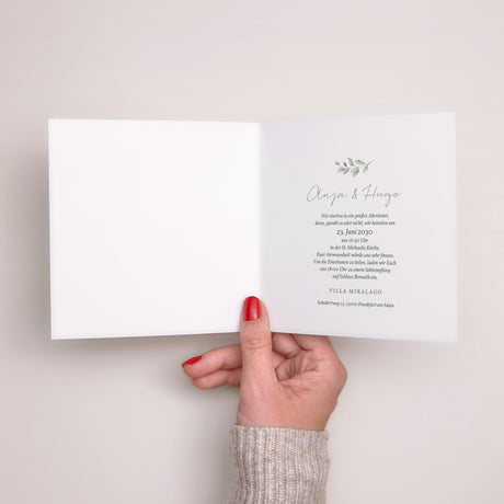 Hochzeitseinladung Doppelflügiges Quadrat Floral pastell