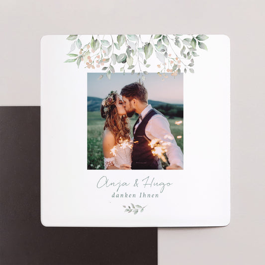 Dankeskarte Hochzeit Satz von 9, magnetisch. Floral pastell foto