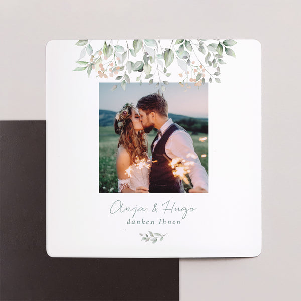 Dankeskarte Hochzeit Satz von 9, magnetisch. Floral pastell foto